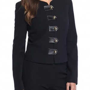 3/$40 NINE WEST Drummer Style Crepe Blazer Jacket sz16